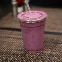 Triple Berry Smoothie · Strawberry, blueberry and raspberry.