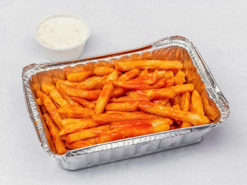 Buffalo Fries · French fries coated with buffalo sauce, bleu cheese on the side.