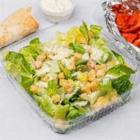 Caesar Salad · Romaine lettuce, croutons, and parmesan cheese. Served with side pita bread and your choice ...