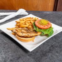 Grilled Chicken Sandwich · Marinated and grilled chicken breast served with lettuce and tomato on a brioche bun. French...