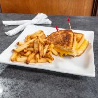 5-Cheese Grilled Cheese · Talk about cheesy! Thick sourdough bread loaded with American, Swiss, provolone, cheddar and...