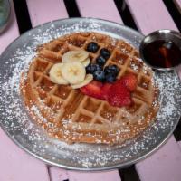 Waffle of the Day · Homemade waffles. Served with fresh fruits and syrup. Recommended add-ons: Nutella, whipped ...