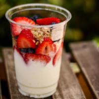 Granola Yogurt · Low fat yogurt, granola and fresh fruits.