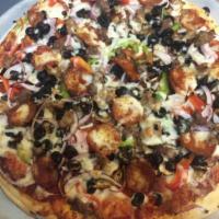 #05 Classic Combination · Original Red Sauce, Salami, Pepperoni, Mushrooms, Bell Peppers, Red Onions, Black Olives, Li...