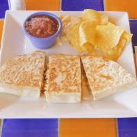Chicken Quesadilla · Served on a 10