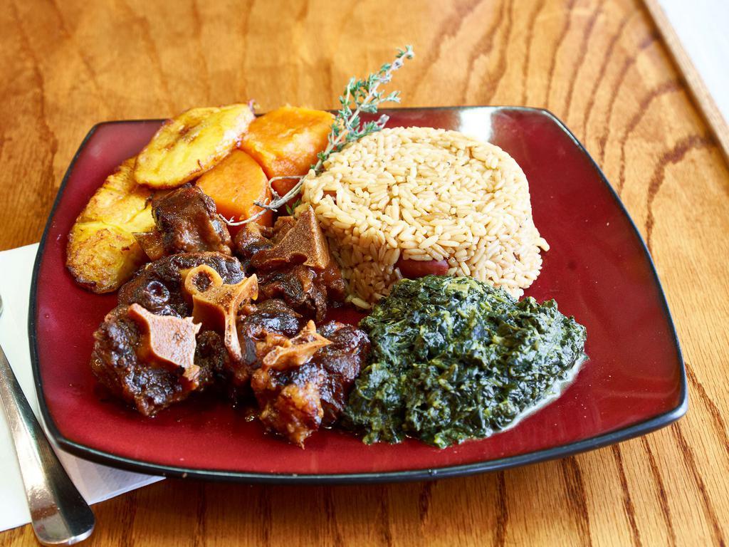 Medium Oxtail Meal · Includes your choice of 2 sides.