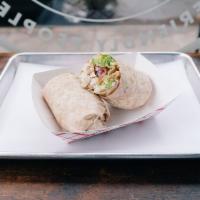 crispy chicken wrap · includes lettuce, tomato and red onion in a whole wheat wrap