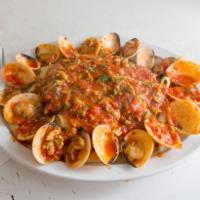 Clams ala Marinara · Fresh sauteed clams in marinara sauce. Served over your choice of pasta.