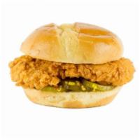 #1- Chicken Sandwich Meal · Premium hand-breaded chicken breast, on a brioche roll with homestyle pickles.
