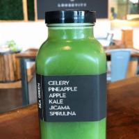 Organic Sea Green Juice · Organic celery, organic green apple, organic kale, organic pineapple, organic spirulina, and...