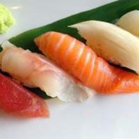 Sushi Sampler · Chef's choice of five pieces of sushi.