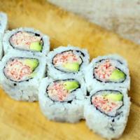 Crunch Roll · Snow crab and avocado with tempura flakes.