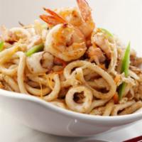 Shrimp Yaki Noodle · Pan-fried noodles with vegetables and special sauce.