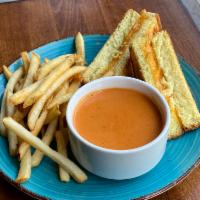 Grilled Cheese & Tomato Soup · Grilled Cheese made with a Three Cheese House Blend. Served with Tomato Soup. Choose Your Si...