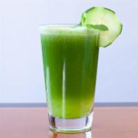 The green juice  · black kale, spinach, celery, parsley, cucumber,green apple and mint 