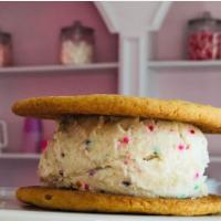 Cookie Dough Sandwich · Any flavor Cookie Dough sandwiched between two 4oz. baked cookies