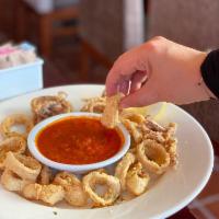 Calamari Fritti · Fried calamari in a spicy marinara sauce.