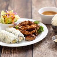 Dinner Combo · Choose 1 starter and 1 entree. Served with miso soup, salad and steamed rice.