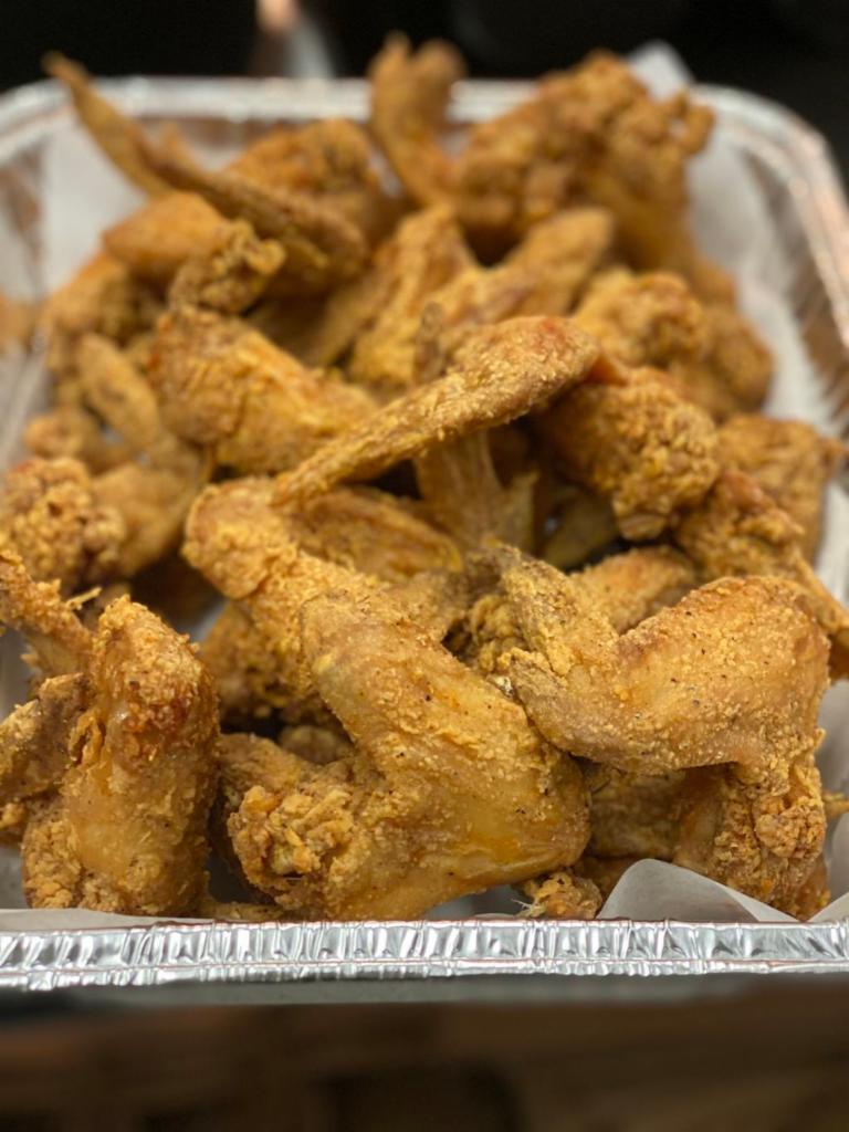 20 Wings w/ Fries · Perfectly seasoned chicken wings, fried. Served with fresh cut fries and your choice of dipping sauce. 