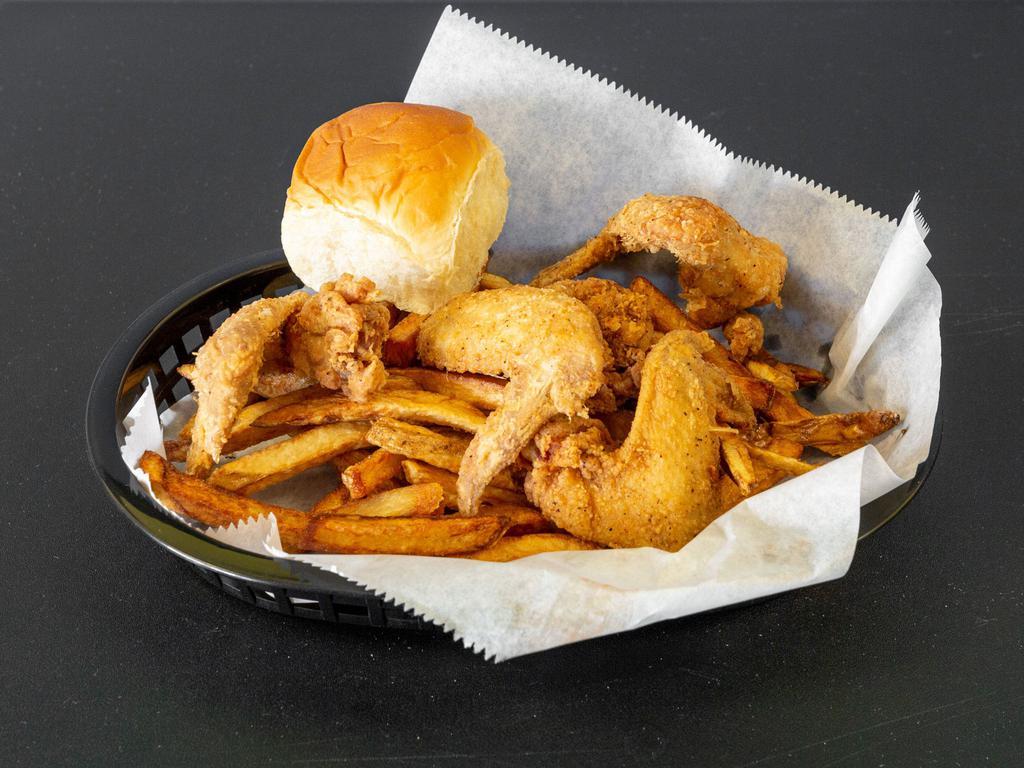 5 Wings w/ Fries · Perfectly seasoned chicken wings, fried. Served with fresh cut fries and your choice of dipping sauce. 
