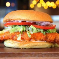 Buffalo · Fried Chicken Breast with American Cheese, Buffalo Sauce, Lettuce, Tomato and Red Onions. Se...