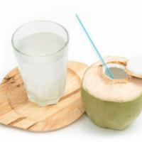 Fresh Baby Coconut · We cut open the top of a young coconut and wrap it for you to enjoy at home. 