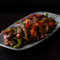 Black Pepper Shrimp  · Marinated shrimp with onions, red and green bell peppers, carrots, garlic, oyster sauce, whi...