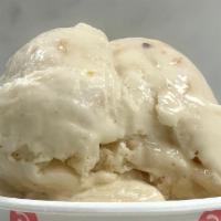 Brown Butter Peanut Brittle Ice Cream · Brown butter ice cream with bits of peanut brittle.