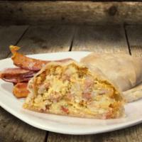 Frozen Bacon, Egg & Cheese Pasty · Bacon, egg, cheddar cheese, hash browns and onion.