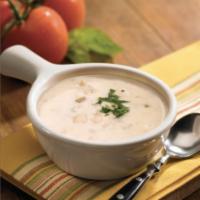 Cup of Sizzler Clam Chowder · 12 oz. of our housemade, clam-packed, potato-ee goodness Sizzler Clam Chowder.