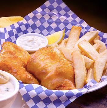 Fish & Chips · 3 hand-battered cod filets served with fresh cut lemon, housemade tartar sauce and steak fries.