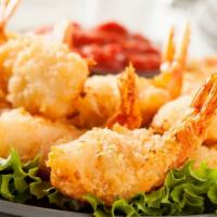 Giant Shrimp Platter · Nine butterfly, lightly breaded golden fried shrimp, served with housemade cocktail sauce an...