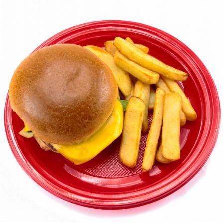 Kids Burger · 5 oz. burger patty on a corn dusted bun. Served with a side of fries or seasonal melon. 