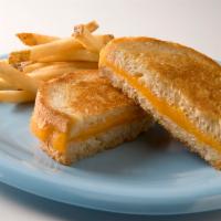 Kids Grilled Cheese · Served with a side of fries or seasonal melon.