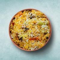 Aromatic Vegetable Biryani  · Basmati rice cooked with assorted seasonal vegetables with fresh herbs and spices.