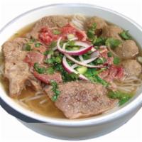 Combination Beef Noodle Soup (Pho Xe Lue) · Pho Xe Lua
Combination of Well-done, Rare Beef & Beef Ball Noodle Noodle Soup
