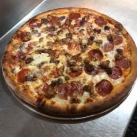 Meat Lovers Pizza · Sausage, pepperoni, salami, and beef.