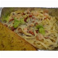 Fettuccine Shrimp · Choice of sauce. Served with bread and butter.