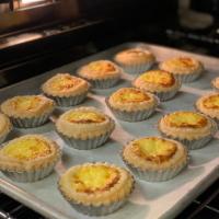 Egg Tart · Flaky puff pastry filled with a sweet vanilla-scented egg custard and baked to perfection!