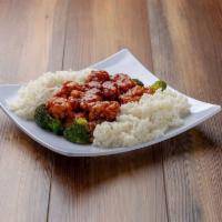 4. General Tso's Chicken · Deep fried chunks of chicken in hot pepper and tangy wine sauce, served in broccoli. Hot and...