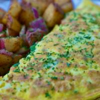 Ham, Bacon & Sausage Omelet · Egg Omelet with Ham, Bacon, Sausage And Cheese