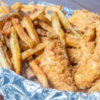Kid’s Chicken Tenders · For 10 and under -- comes with fries.