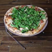 Prosciutto & Arugula Pizza · prosciutto / fresh mozzarella / arugula / balsamic glaze