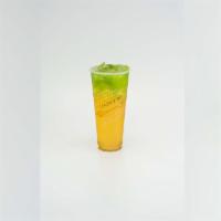 Grass Hopper (Cold Only) · Lychee green tea topped with fresh cucumber juice.