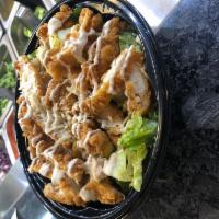 Chicken Caesar Salad · Crispy Chicken - Romaine - Parmesan Crouton - Caesar Dressing
