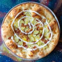 Pickle Rick Lg · olive oil, cheese, dill pickles, bacon, ranch