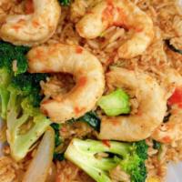 Spicy Basil Fried Rice · Spicy basil fried rice stir-fried rice, broccoli, carrots, basil leaves, bell peppers, onion...