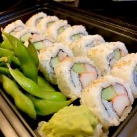 California Roll · crab meat, avocado, and cucumber.