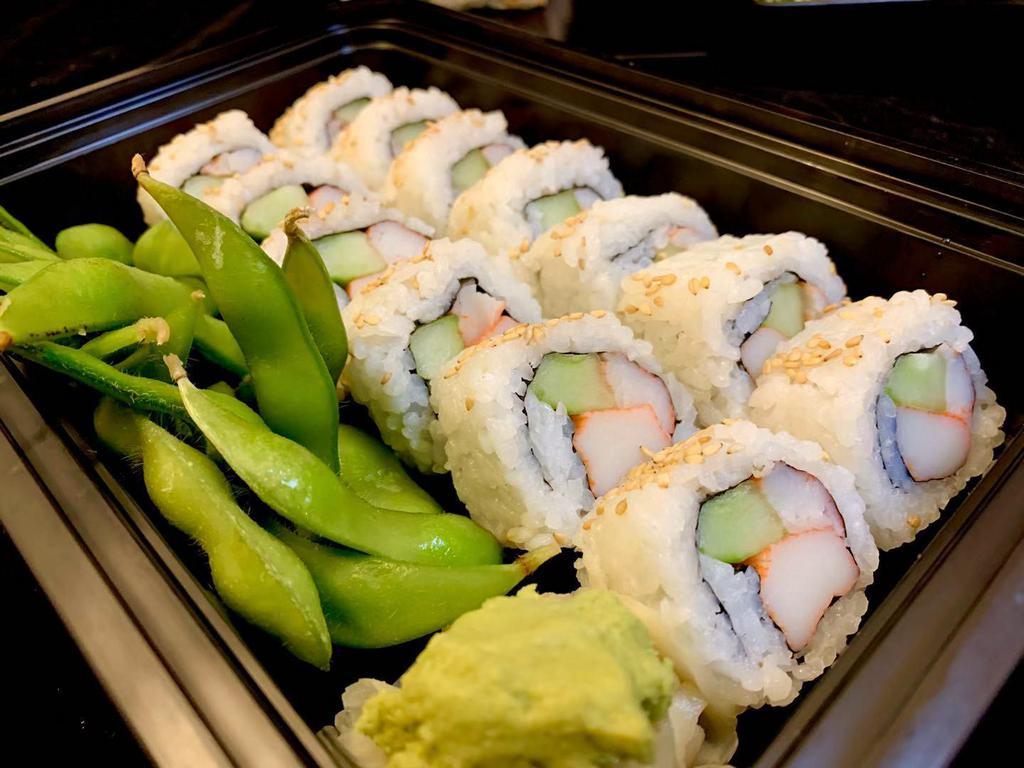 California Roll · crab meat, avocado, and cucumber.