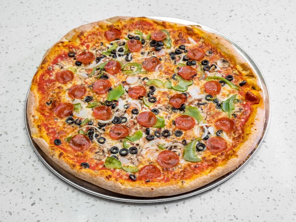 Bob's Special Pizza · Mushrooms, black olives, green peppers, pepperoni and onions.